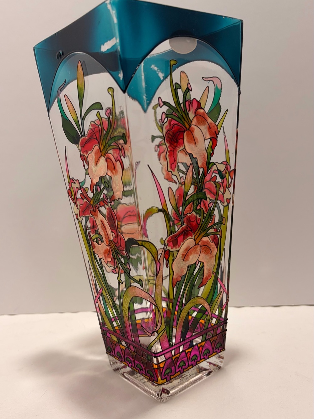 AMIA Hand Painted Glass Vase
